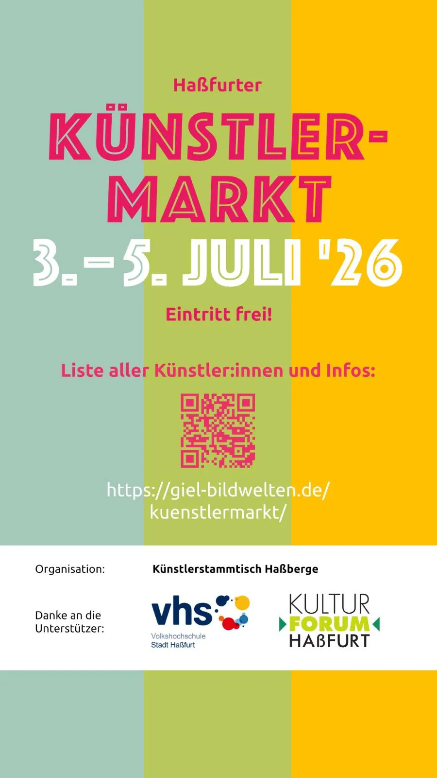 QR-Code und weitere Informationen zum Haßfurter Künstler-Markt 2026